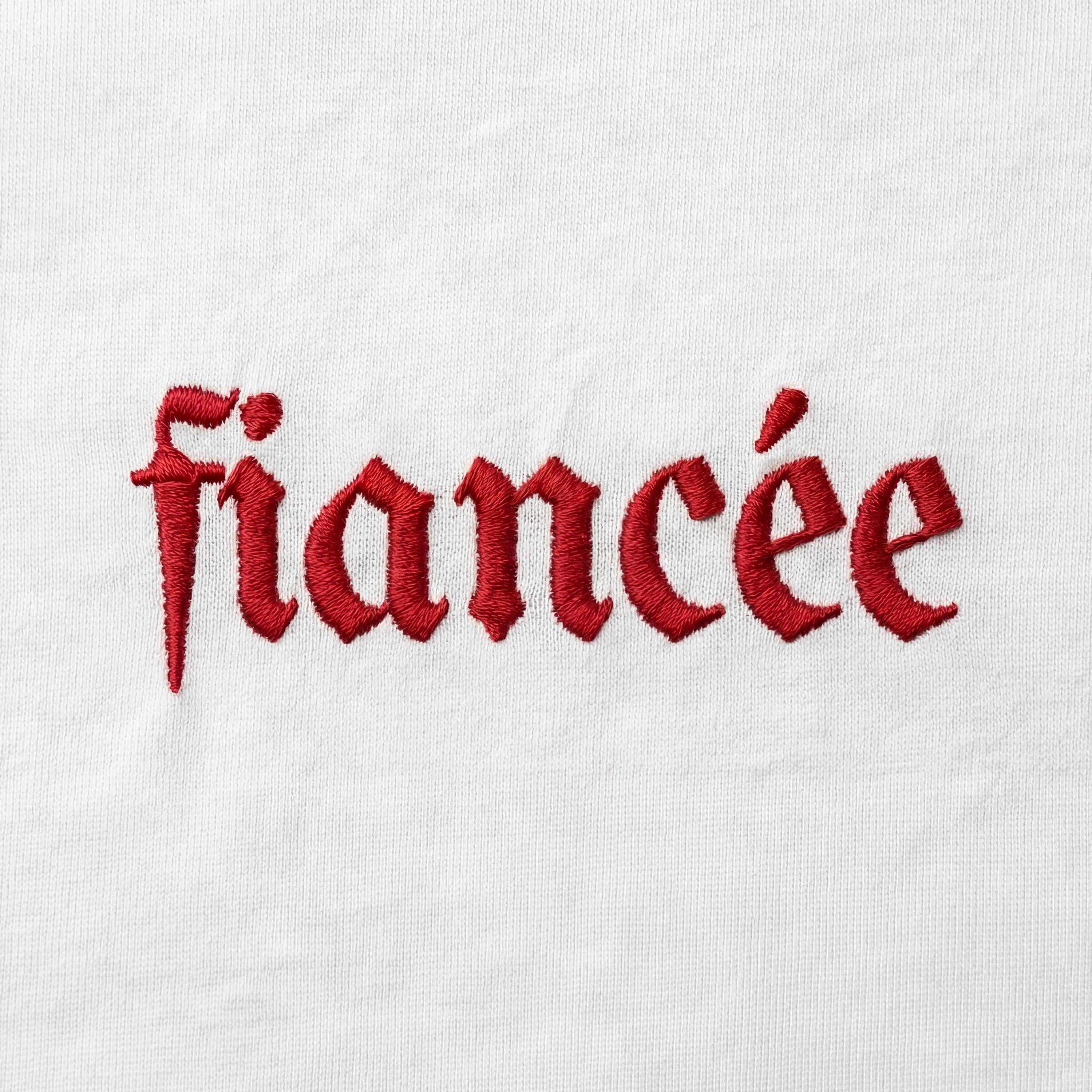 Fiancée Vest Top – Embroidered bride t-shirt – Bride to Be Shirt – Engagement Gift for friend – Minimal Bridal Top