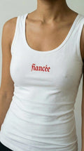 Fiancée Vest Top – Embroidered bride t-shirt – Bride to Be Shirt – Engagement Gift for friend – Minimal Bridal Top