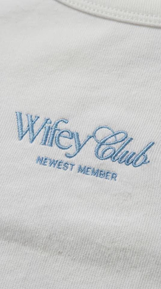 Wifey Bride Personalised Embroidered Tank Tee Top Hen Party Bridal Shower Newly Engaged
